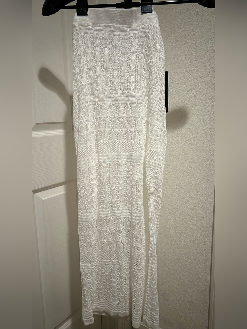 Skies Are Blue Cream Knit Skirt